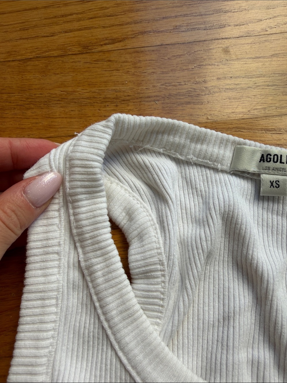 AGOLDE White Ribbed Tank Top - Picture 3 of 4